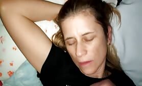 POV blowjob from MILF and mouth load