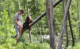 Amateur asian girl fucked in the forest