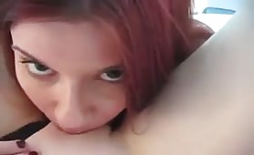 Shy girl claims she never licked pussy before
