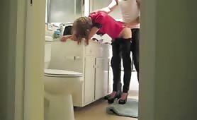 Quickie in the bathroom doggystyle
