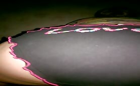 White freak rockin her big booty on a black guy