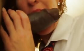 Submissive schoolgirl wife taken to school by black bull