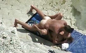 Sex with real lovers caught on the beach
